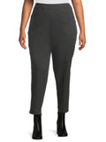 Plus Size Pull on 2-Pocket Stretch Woven Pants J205