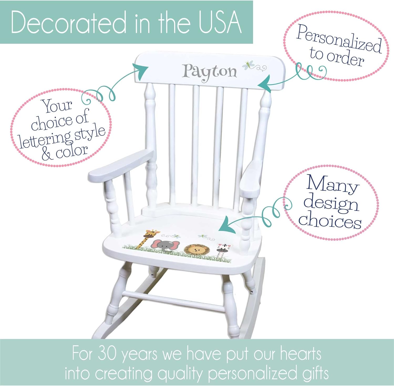 White Childrens Rocking Chair H474563