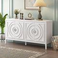 Black 4-Door Sideboard Cabinet with Adjustable Shelves F95320
