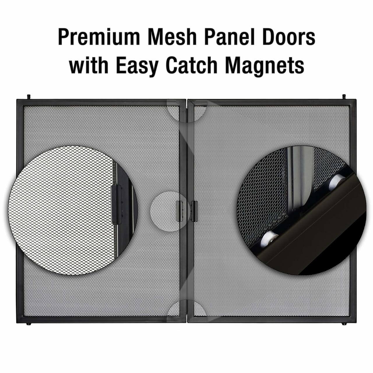 Black Fireplace Glass Firescreen Doors L8614