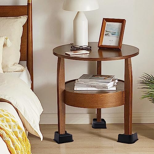 4pcs Black Heavy Duty Adjustable Furniture Risers B291424