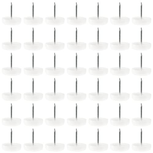 100pcs 18mm White Nylon Furniture Sliders T33354