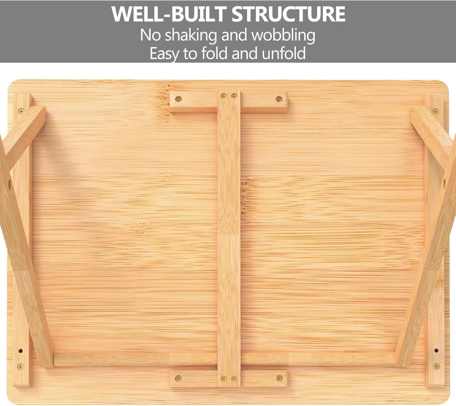 Folding TV Tray Table Set of 2, Bamboo F5543