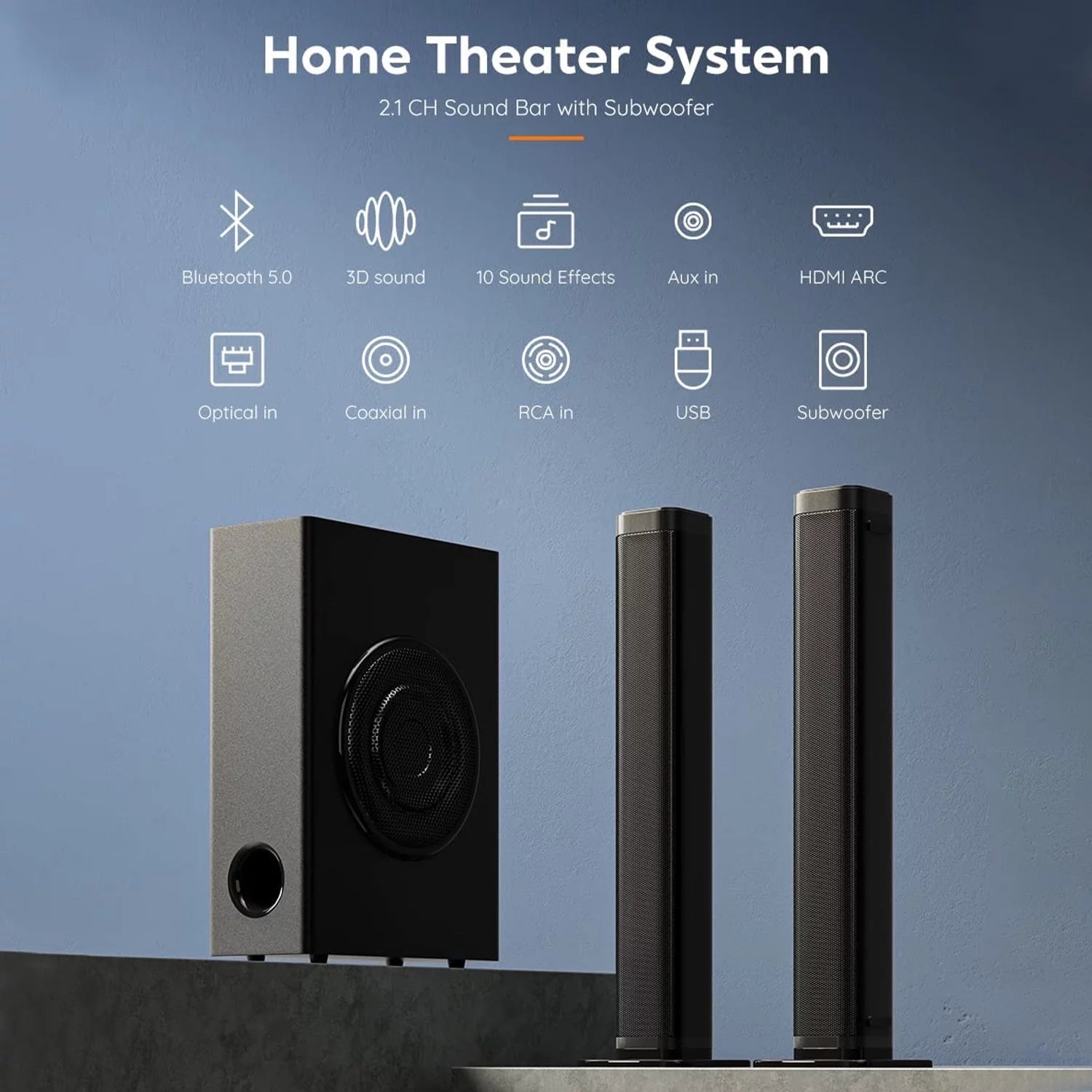 2.1 CH Separable Soundbar with Subwoofer F426