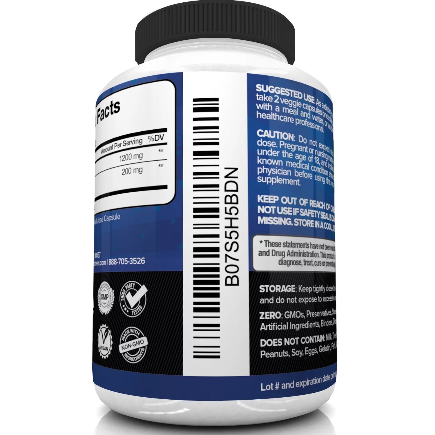 120 Capsules Berberine HCL 1200mg Plus Ceylon Cinnamon M5112