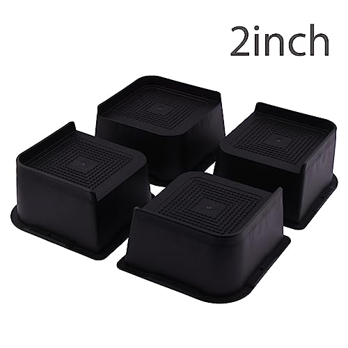 4pcs Black Heavy Duty Adjustable Furniture Risers B291424