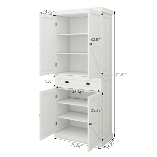 50" LED Kitchen Pantry Storage Cabinet with 2 Doors and Shelves V530