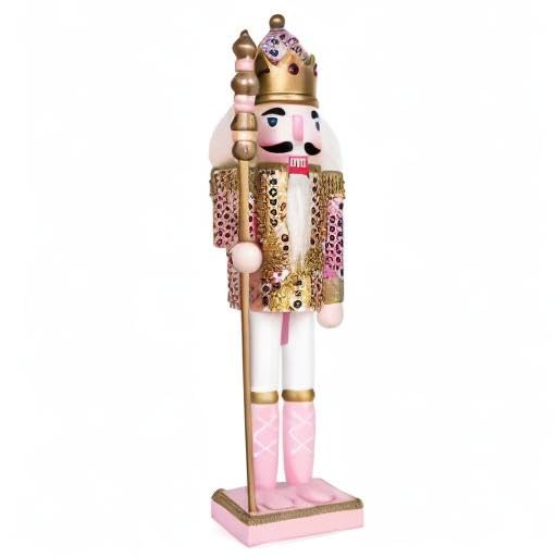 Pink Wooden Nutcracker Figure, 12” S3736