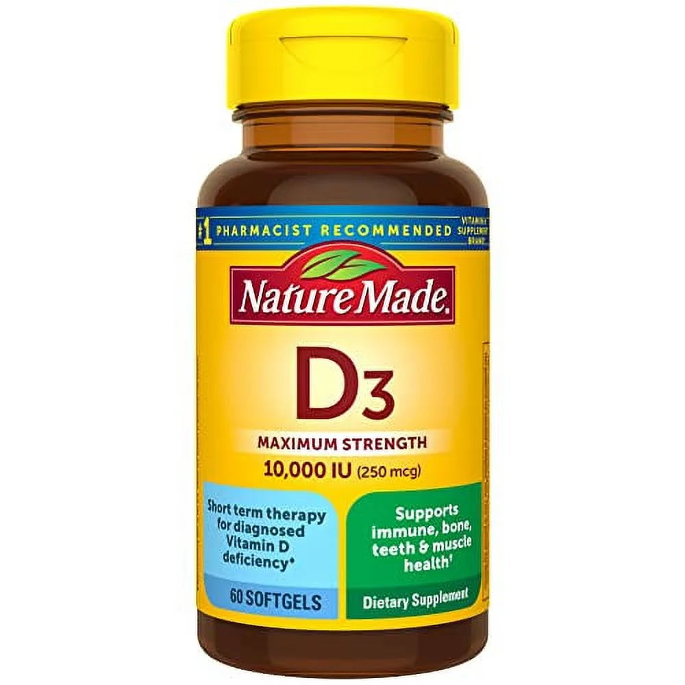 Vitamin D3 10000 IU 60 Softgels Dietary Supplement V917