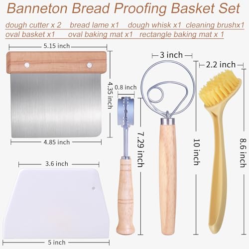 Set of 8 Oval Rattan Bread Proofing Basket U3951