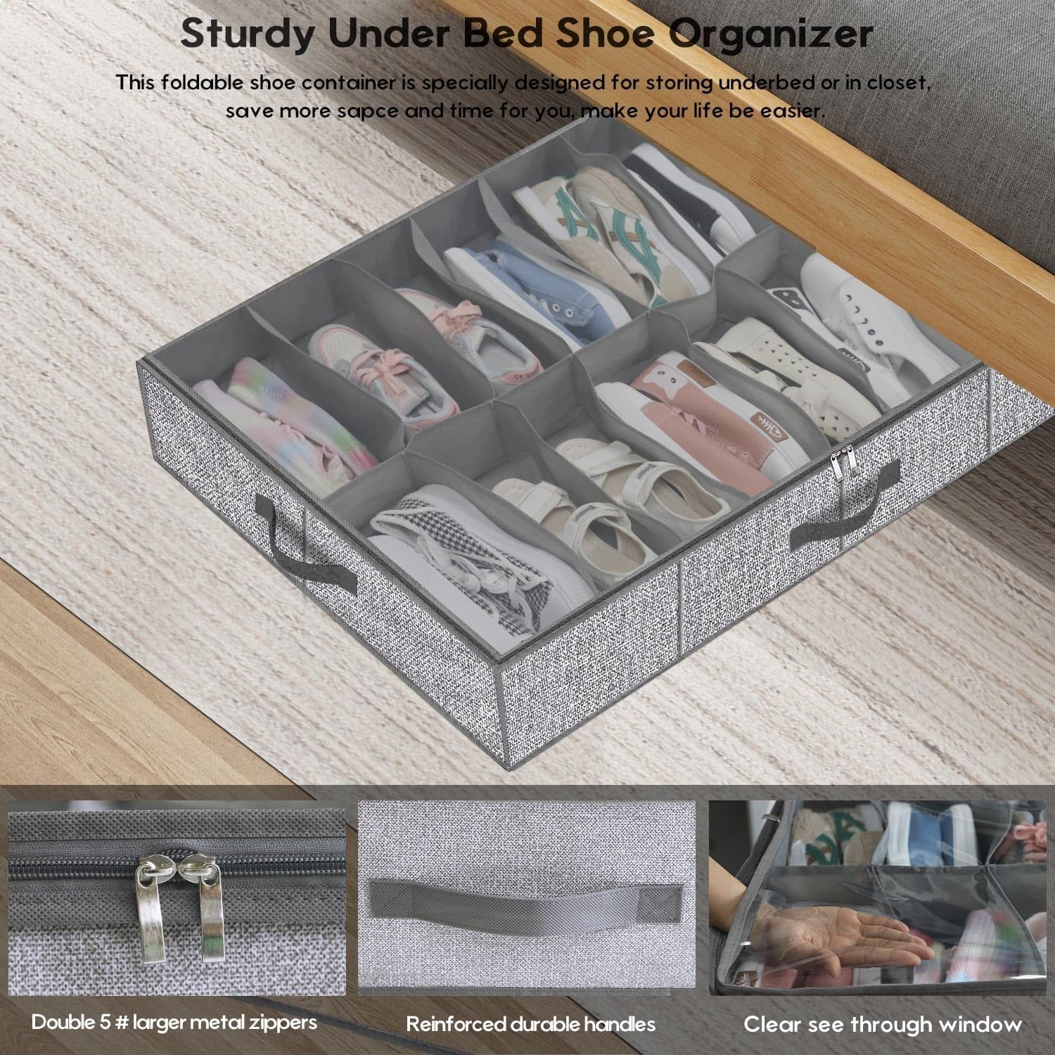 Under Bed Shoe Storage Organizer, Set of 2 N936712