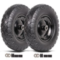 4.80/4.00-8 Flat Free 16" Solid Wheels with Bearings (2 Pack) P436839
