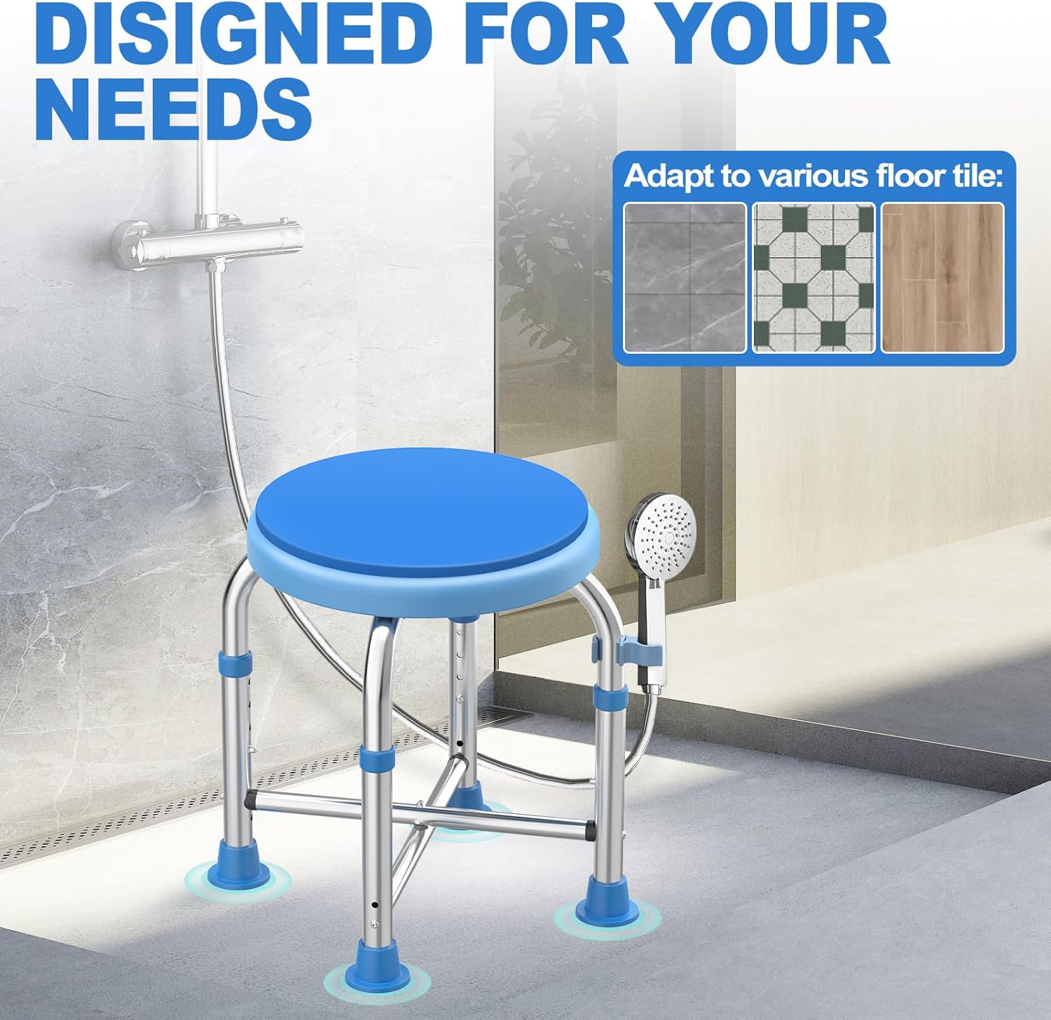 400LB Stainless Steel Round Shower Chair V50735