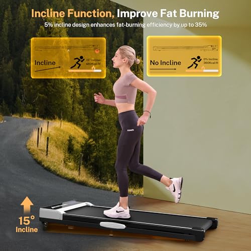 Walking Pad Treadmill with Incline, 2.5HP Compact Treadmill with Remote Control O301