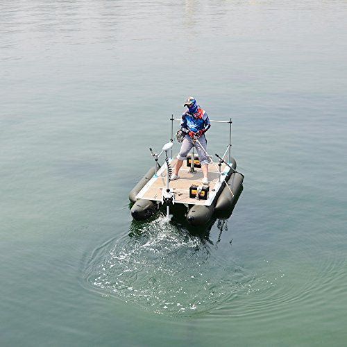 White 12V 55LBS 48inch Bow Mount Trolling Motor with Remote Control B45596