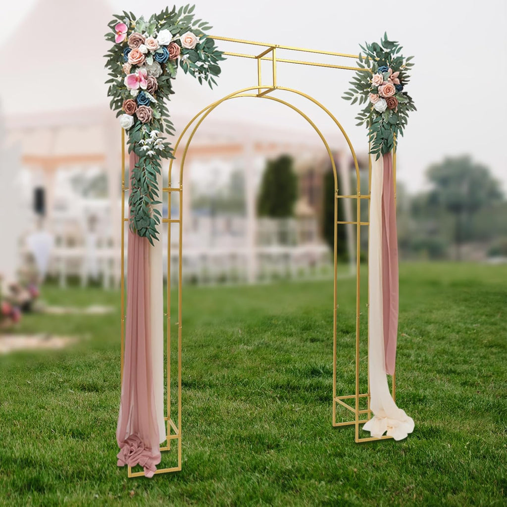 Gold Metal Double Arch Wedding Backdrop Stand W82130
