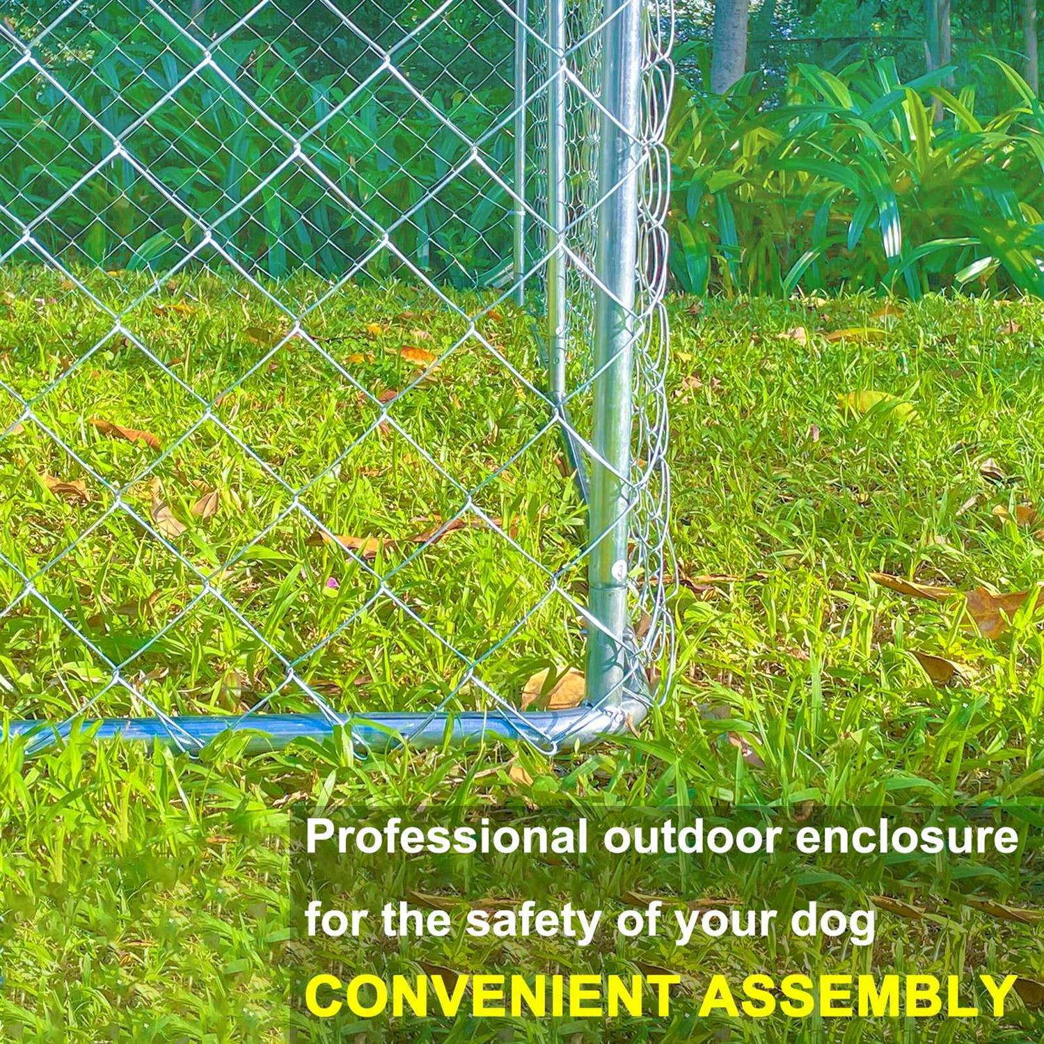 10ft x 10ft Outdoor Metal Dog Kennel with Roof B725629