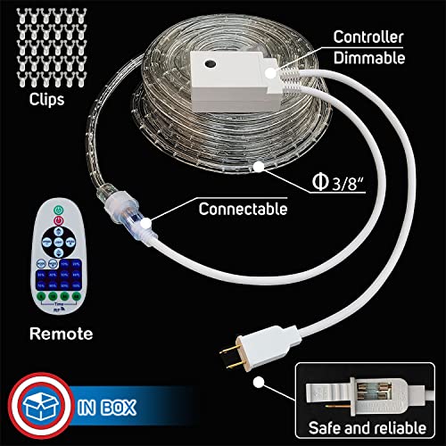 LED Rope Lights Red White Blue 30 Feet O9431
