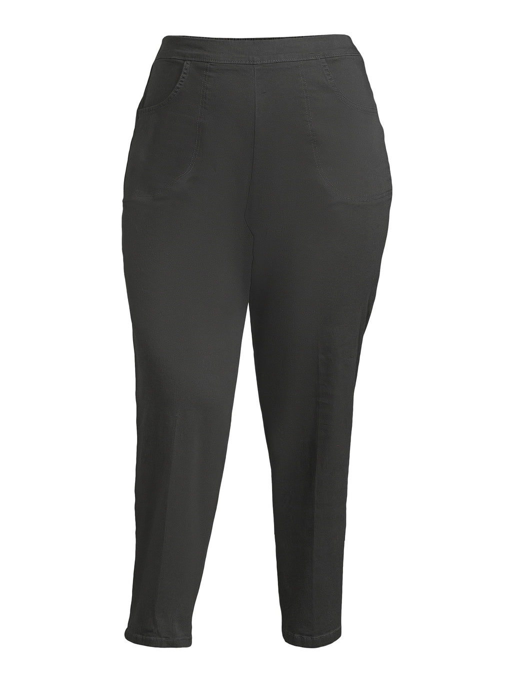 Plus Size Pull on 2-Pocket Stretch Woven Pants J205