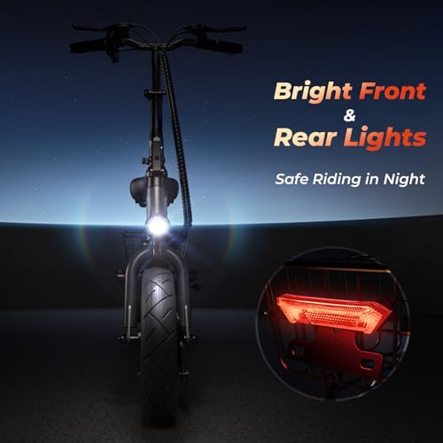 Electric Scooter with Seat, 14" Pneumatic Tire, Height Adjustable Seat O4150