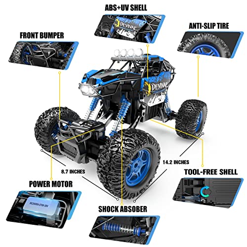 1:12 4WD Remote Control Monster Truck with Lifting Function (Blue) I434