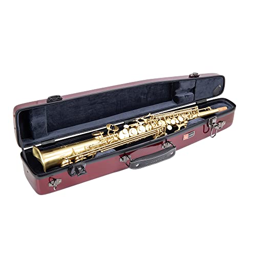 Fiberglass Alto Saxophone Case with Accessory Pocket and Removable Shoulder Straps Space Gray K8967