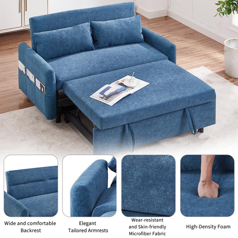 Grey Microfiber Convertible Sofa Bed Chair E758