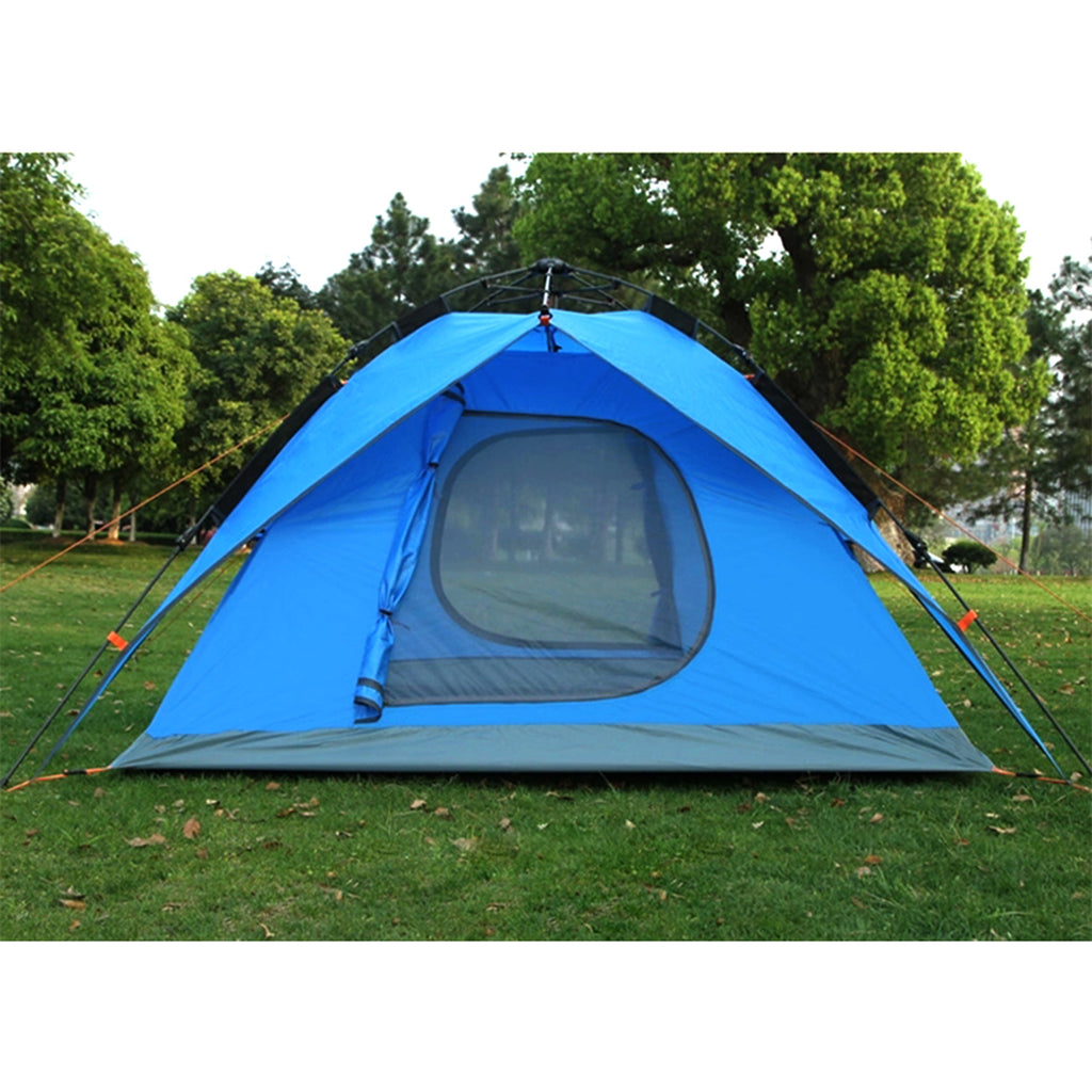 4 Person Double Layer Waterproof Instant Camping Tent Blue B482443