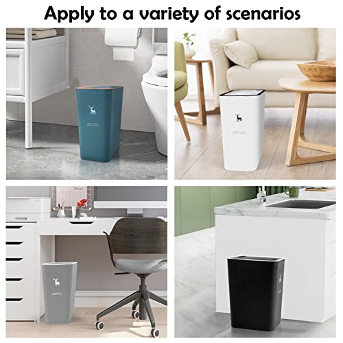 2 Pack 4 Gallons Plastic Trash Can with Lid G303021
