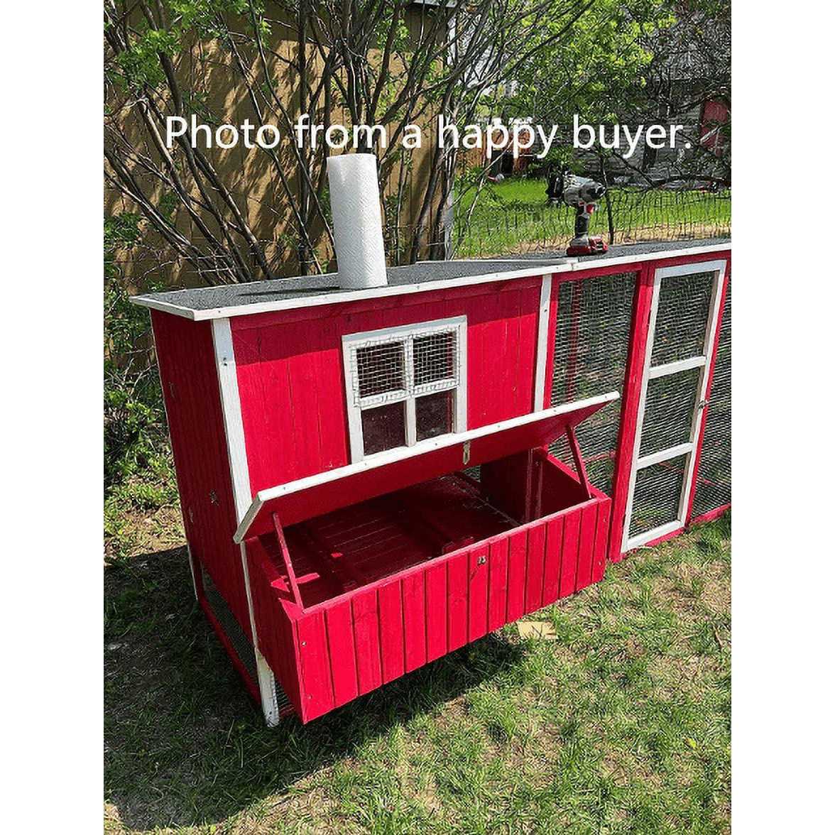 87 inch Wood Chicken Coop Hen House Run Nesting Box X4356