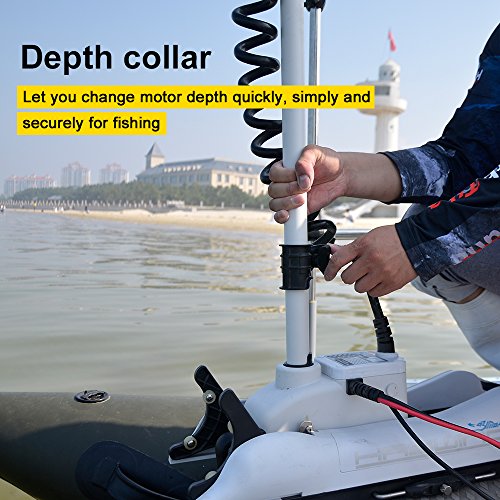 White 12V 55LBS 48inch Bow Mount Trolling Motor with Remote Control B45596