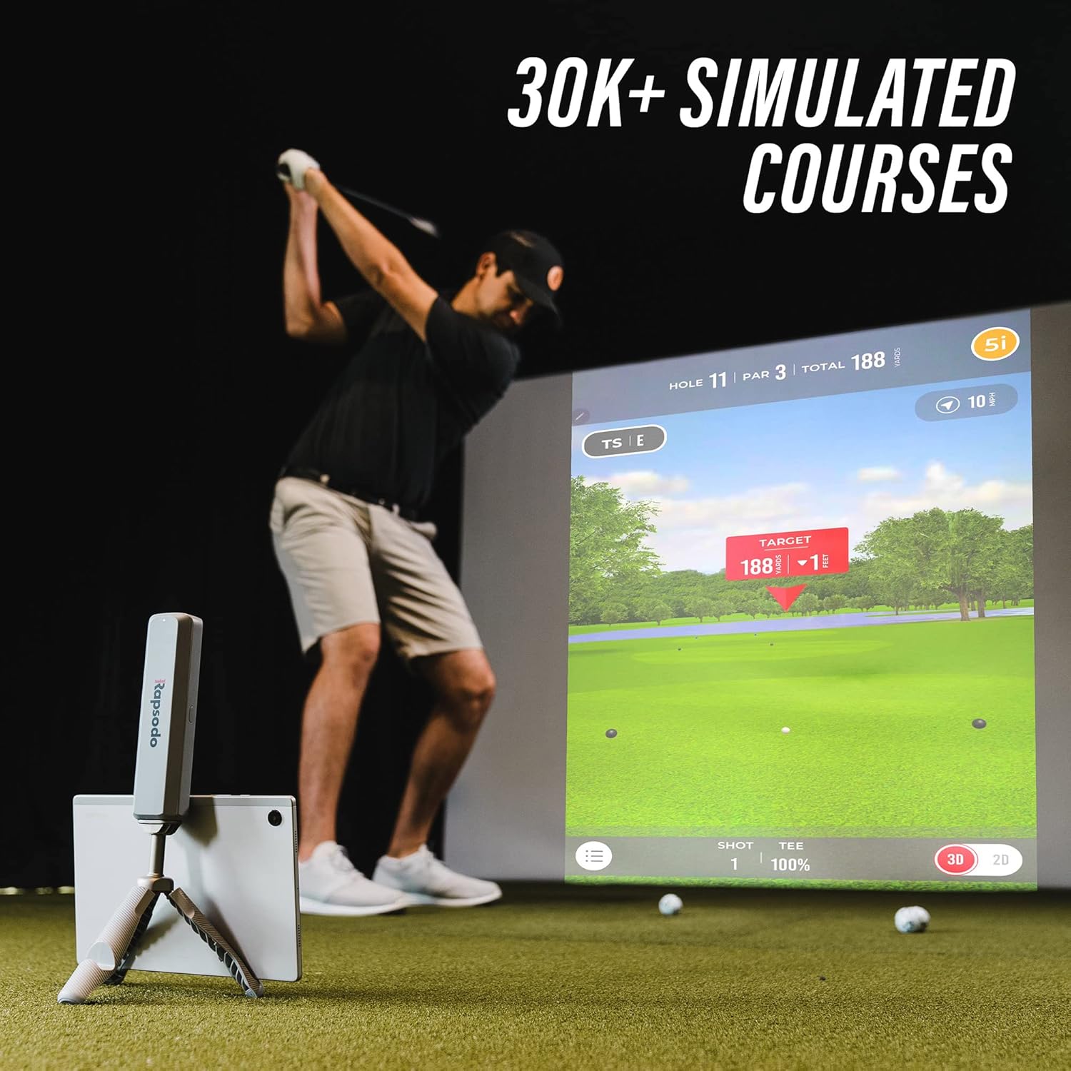 Grey Mobile Launch Monitor Golf Simulator Q36690