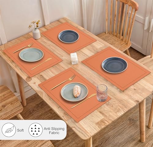 Ivory Linen Placemats Set of 6 13x19 Inch D9358