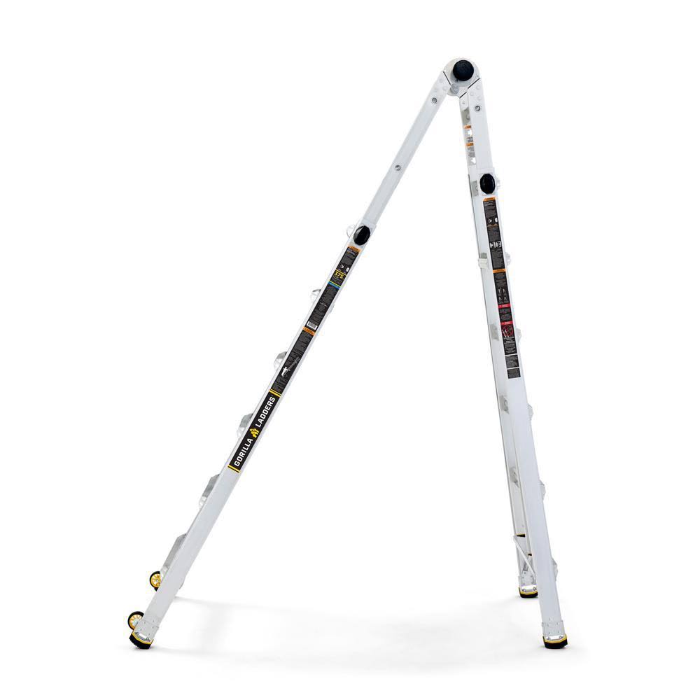 26 ft. Aluminum Multi-Position Ladder with Wheels, 375 lb. Load Capacity Type IAA T407