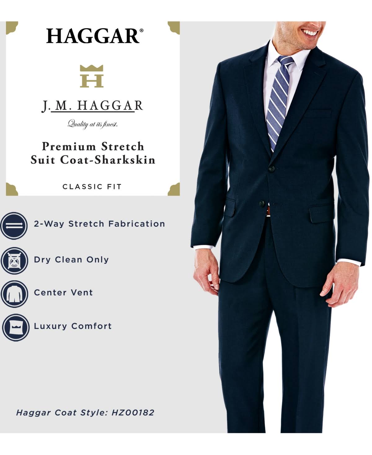 Blue 38 Regular Suit Jacket J595