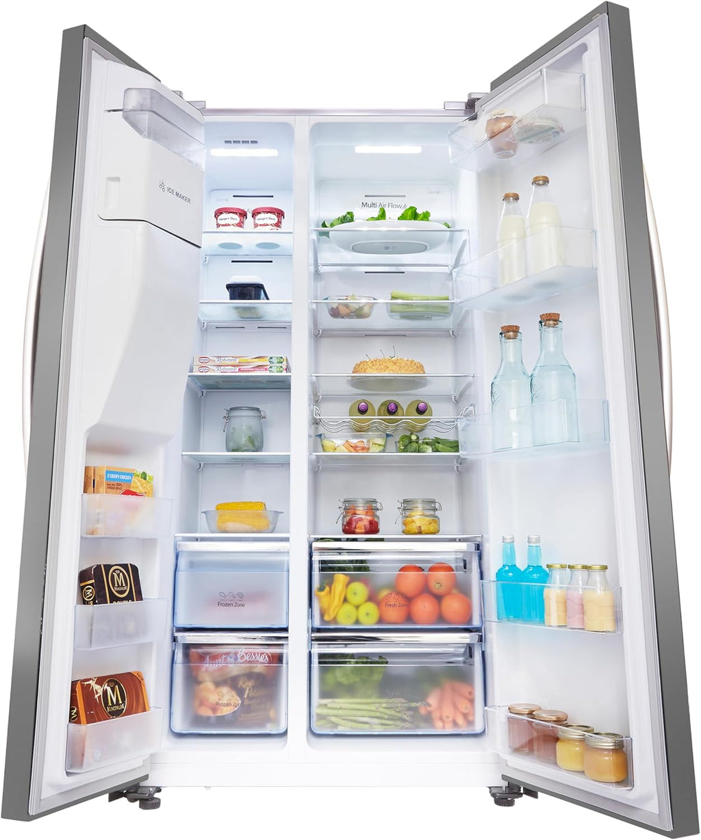 Stainless Steel Freestanding Side-by-Side Fridge Freezer with Water and Ice Dispenser M4168