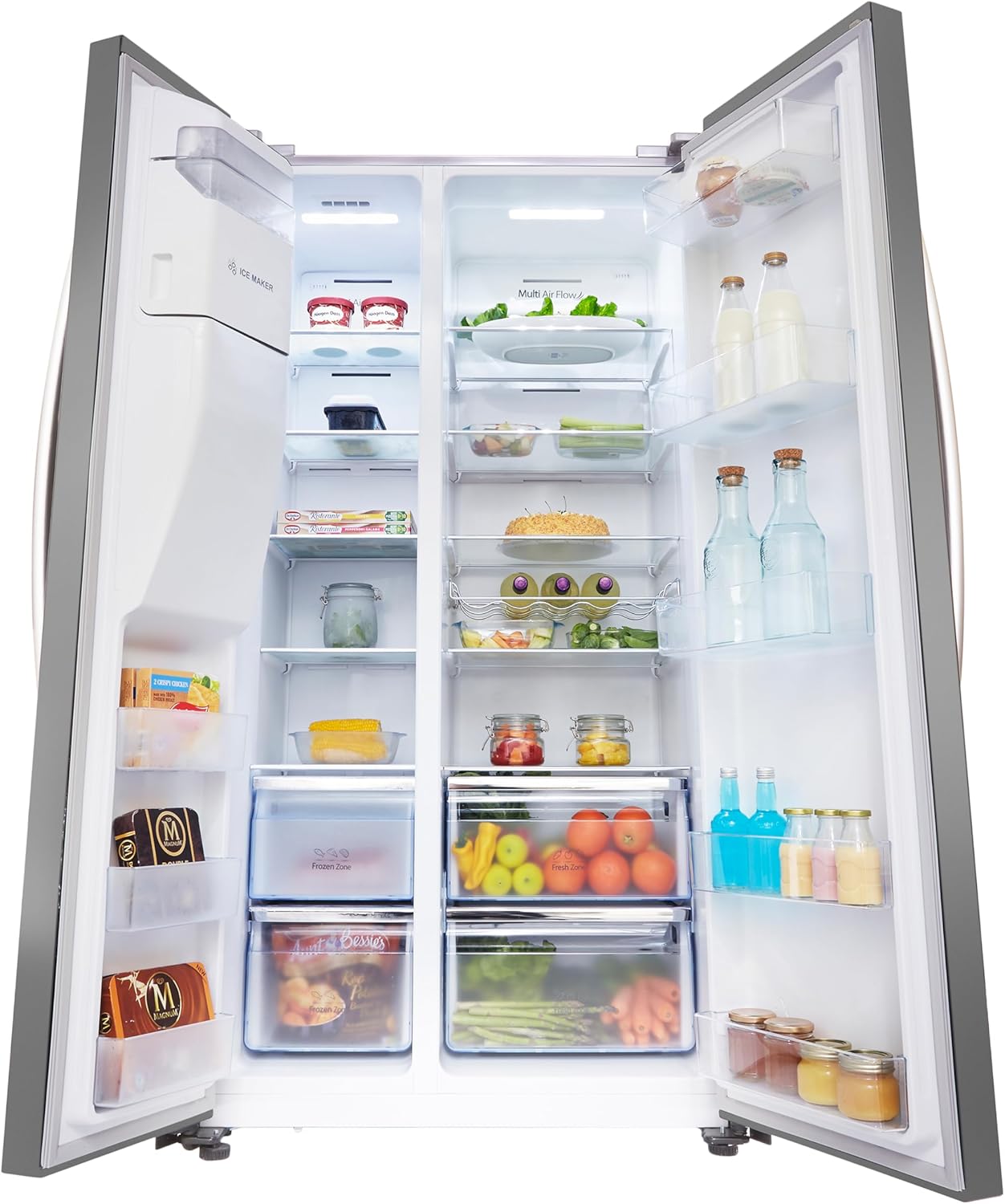 Stainless Steel Freestanding Side-by-Side Fridge Freezer with Water and Ice Dispenser M4168
