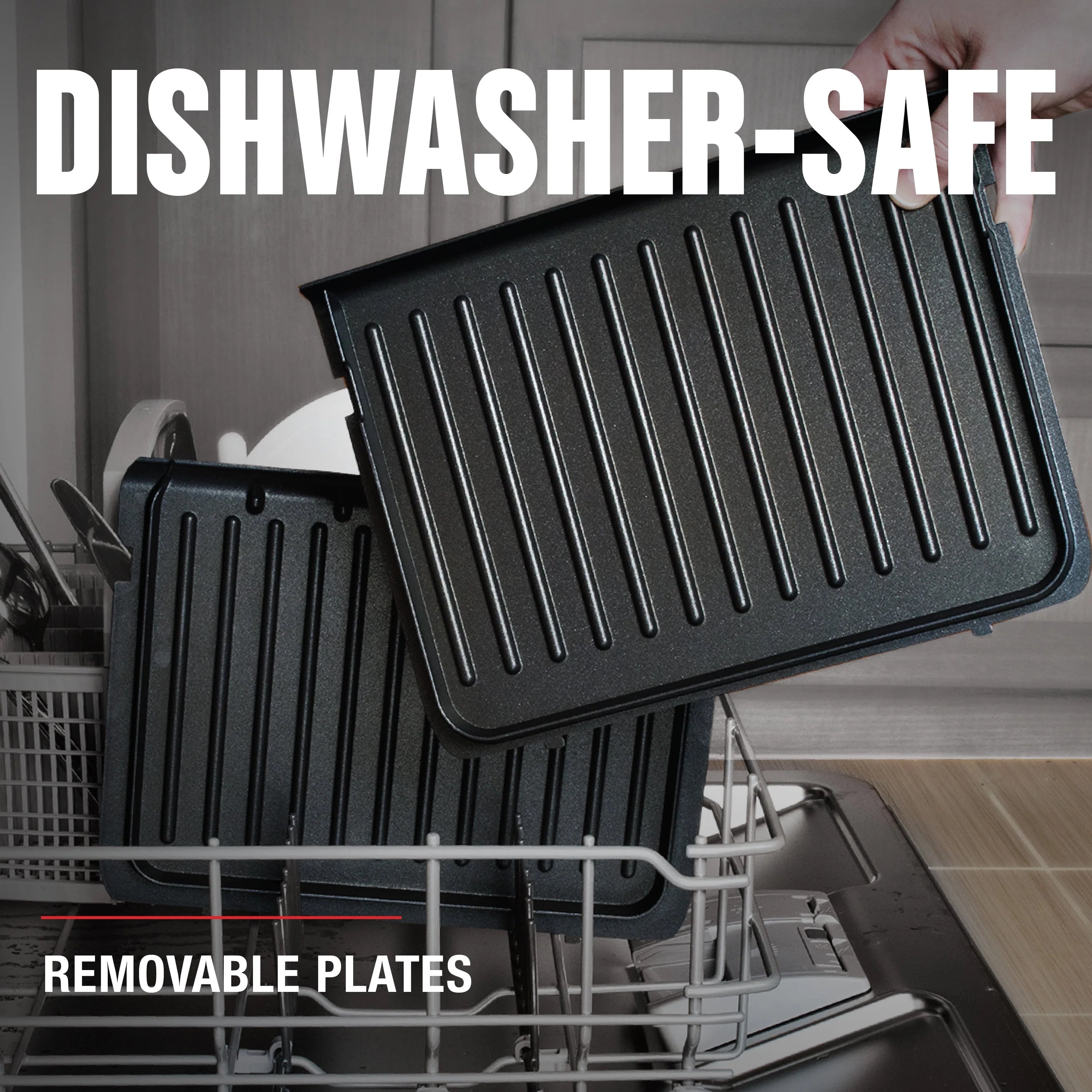 Black 4-Serving Removable Plate Grill and Panini C322