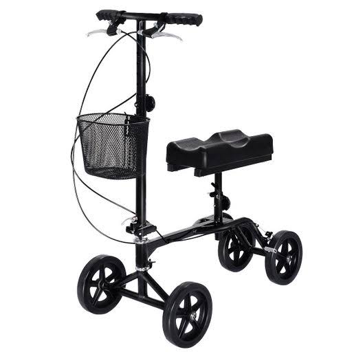 Black Steerable Foldable Knee Walker Scooter G4153