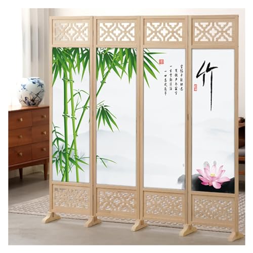 4-Panel Wooden Room Divider 180 200cm Tall X50055