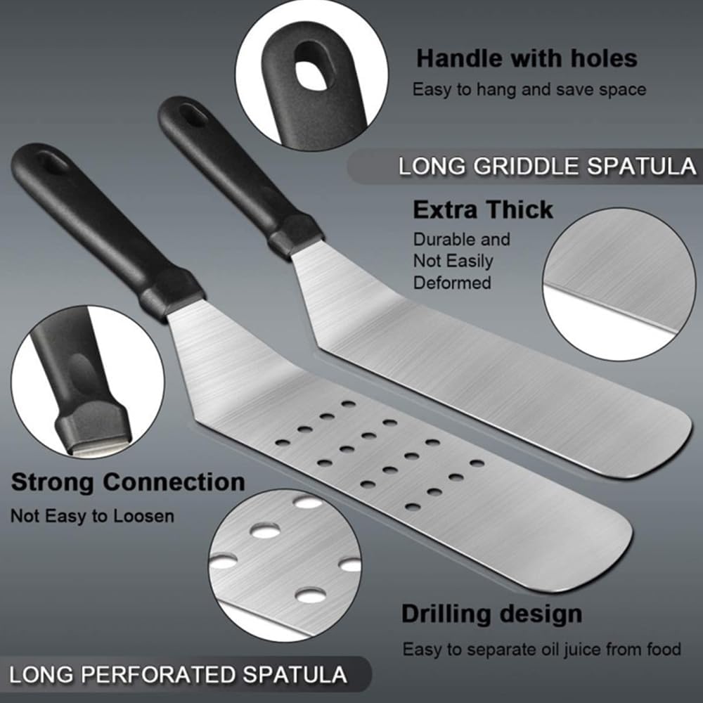 30PCS Flat Top Grill Accessories Set with Spatulas, Basting Cover, Scraper M574499