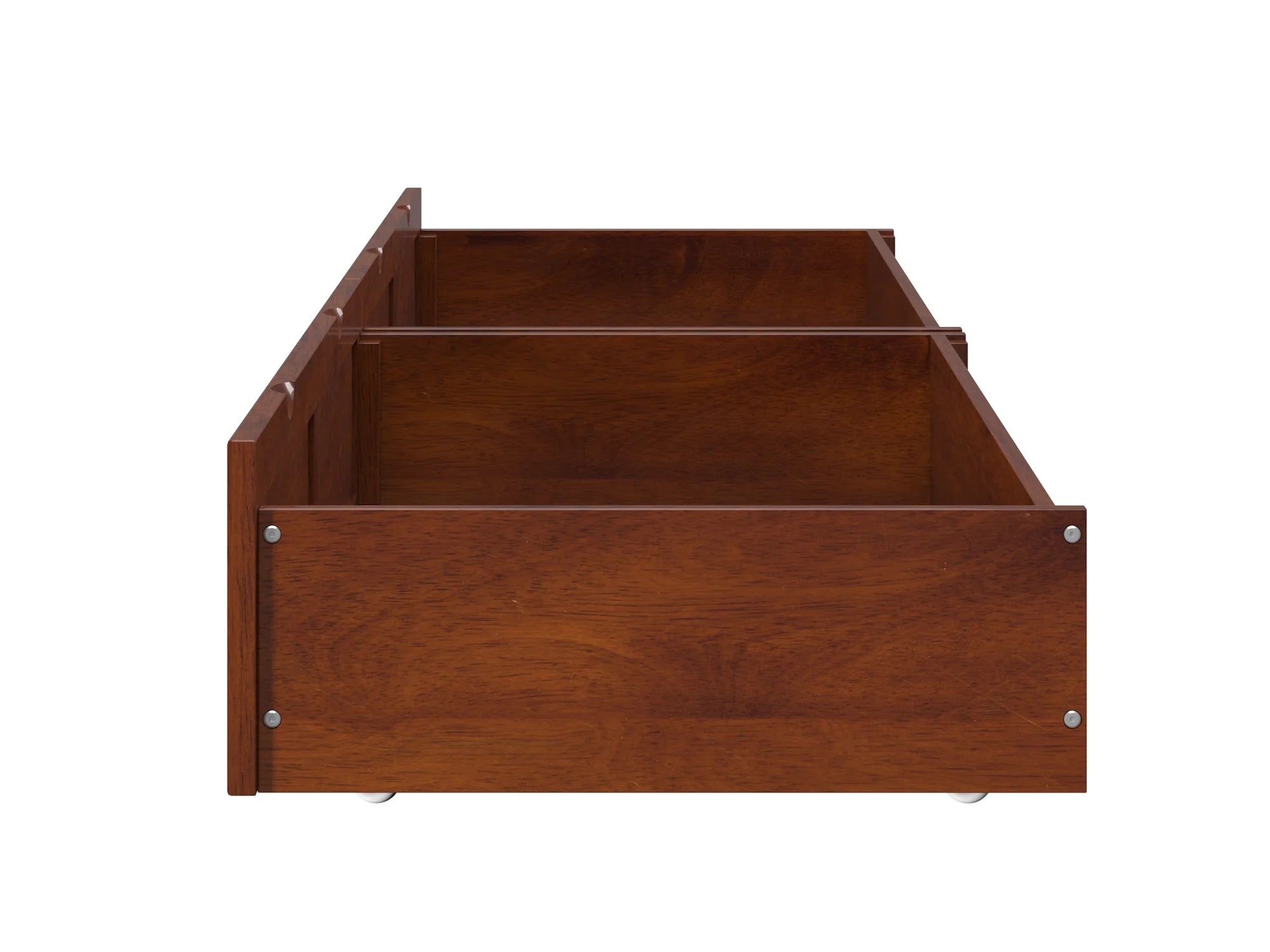 Set of 2 Solid Wood Under Bed Storage Drawers, Walnut P43486