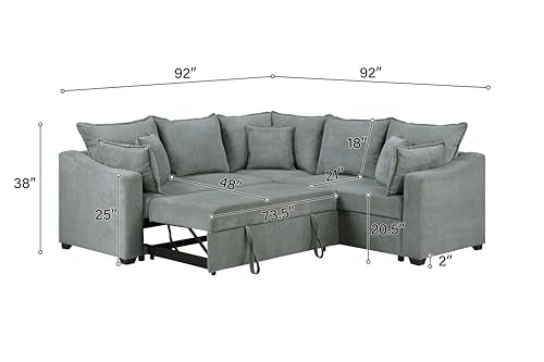 Oversized Corduroy U-Shaped Sectional Sofa with Chaise Lounge and 7 Toss Pillows Z499028