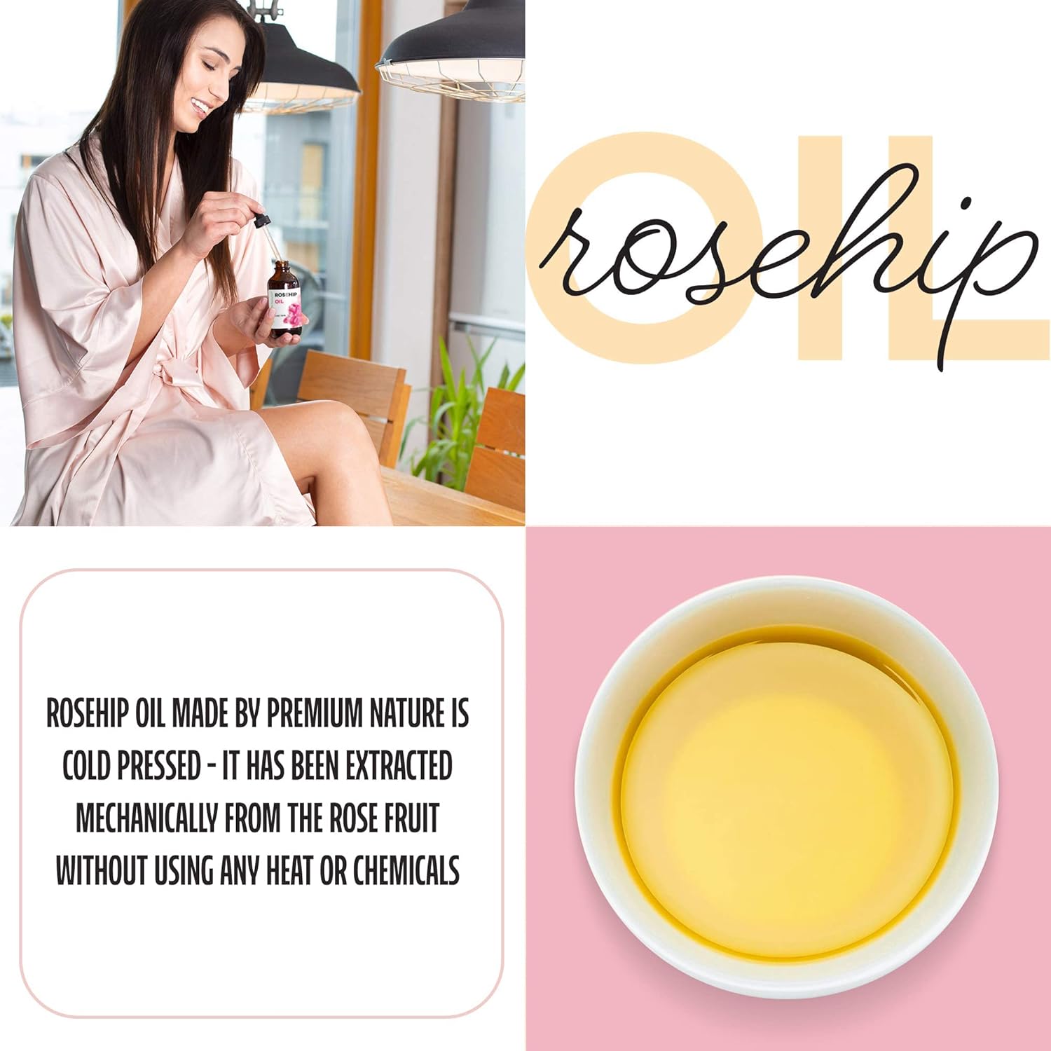 Rosehip Seed Oil Cold Pressed Unrefined Oil 4oz B979