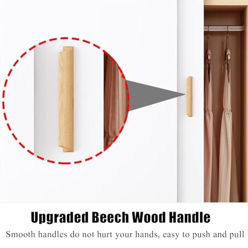 Walnut Freestanding Double Sliding Door Wardrobe with Shelves and Clothing Rods O54925