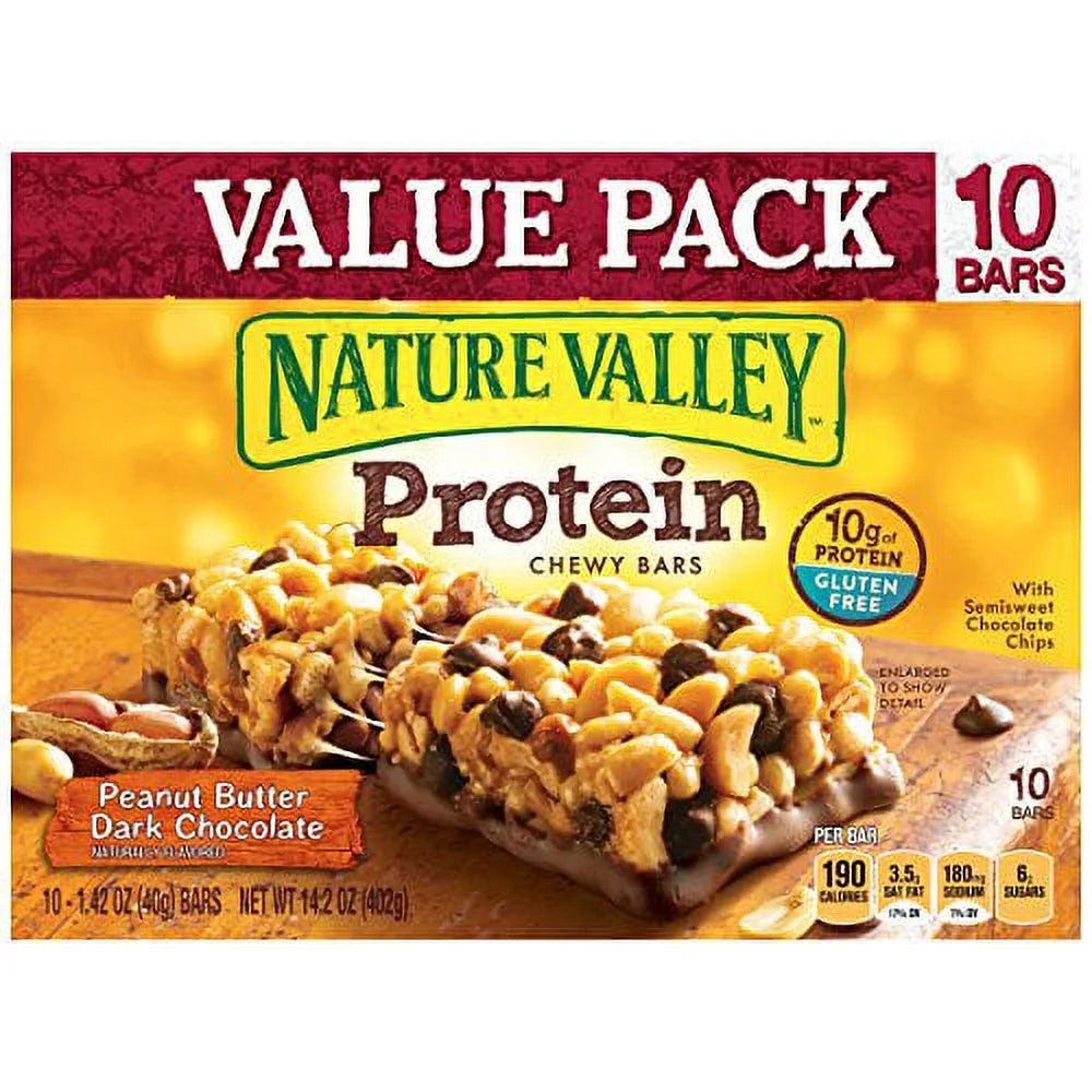 Peanut Butter Dark Chocolate Protein Chewy Bars 14.2oz (Pack of 4) K411