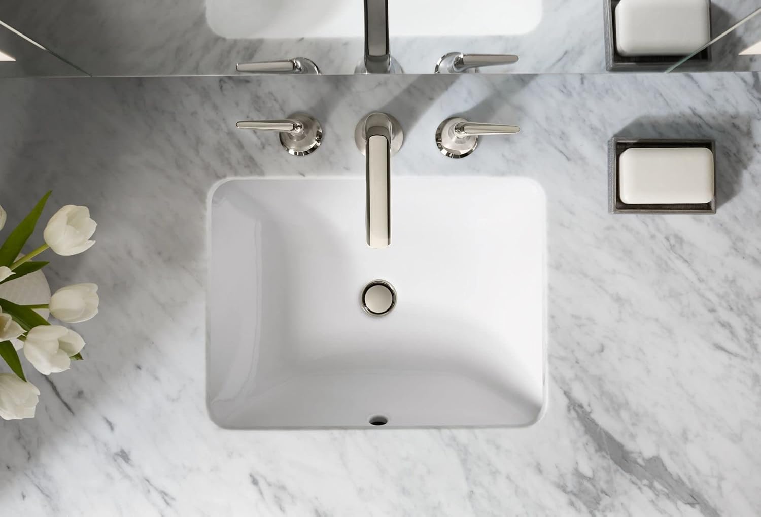 White Under-Mount Bathroom Sink K463344