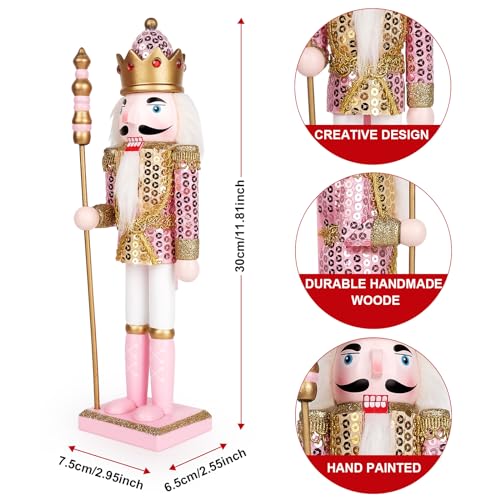 Pink Wooden Nutcracker Figure, 12” S3736