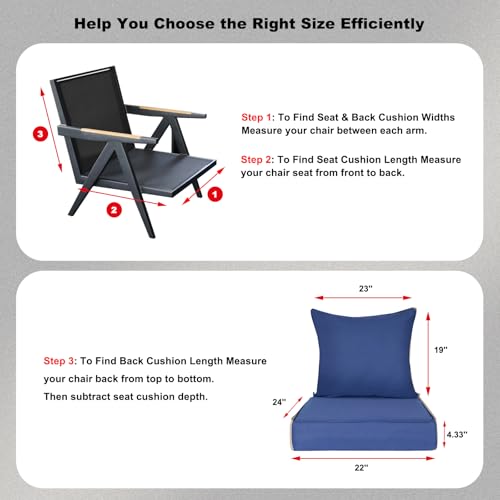 Tan Olefin Fabric Deep Seat Cushion Set of 2 O3687