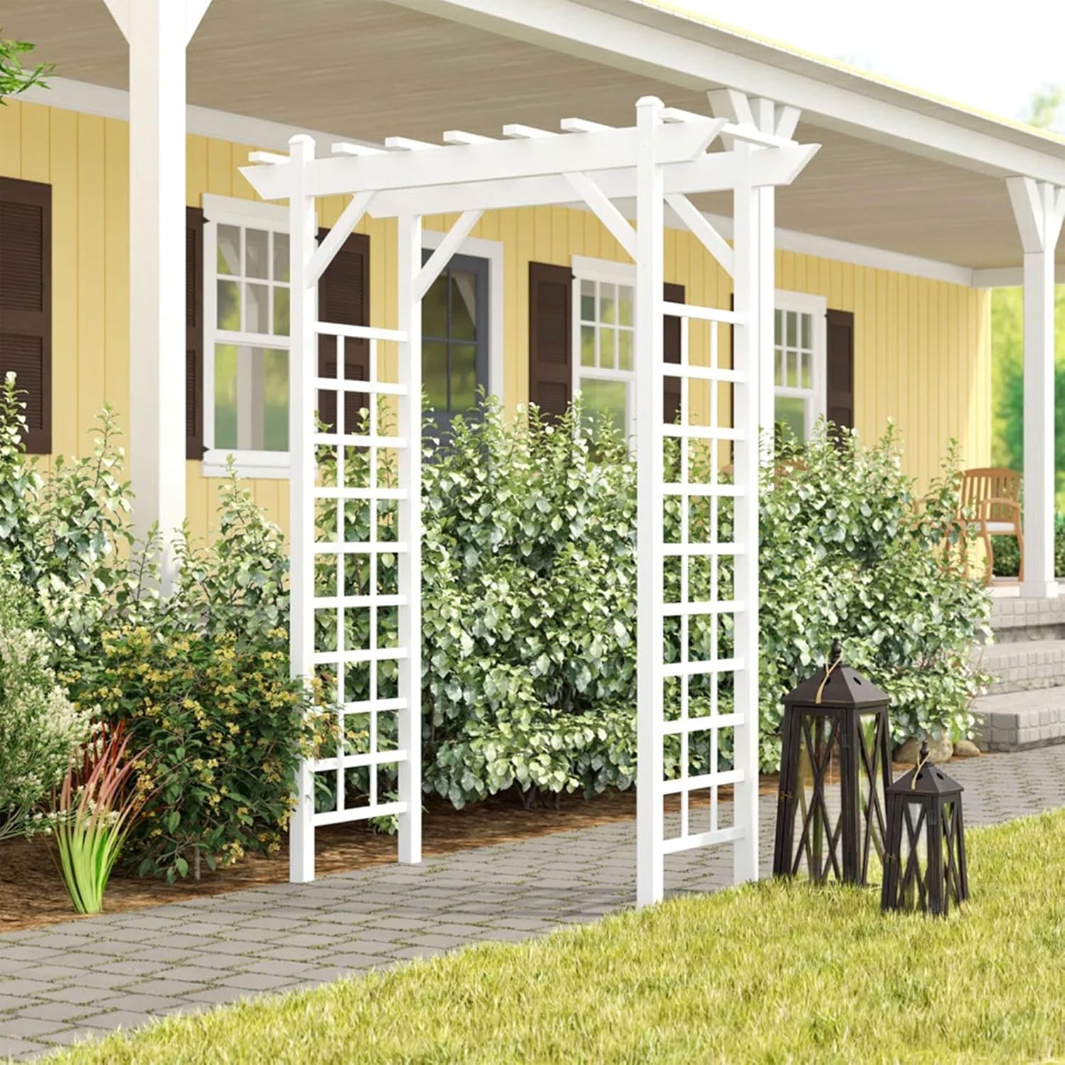 White PVC Garden Arbor X57542